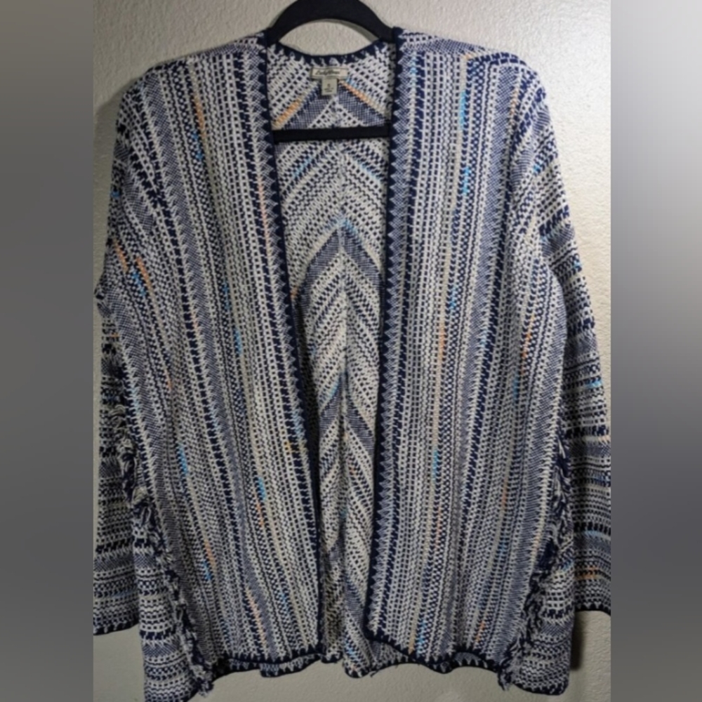 Woven Cotton fringed sweater